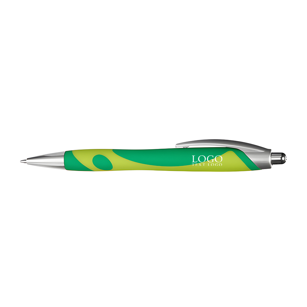 Pens with Groovy Design Green With Logo