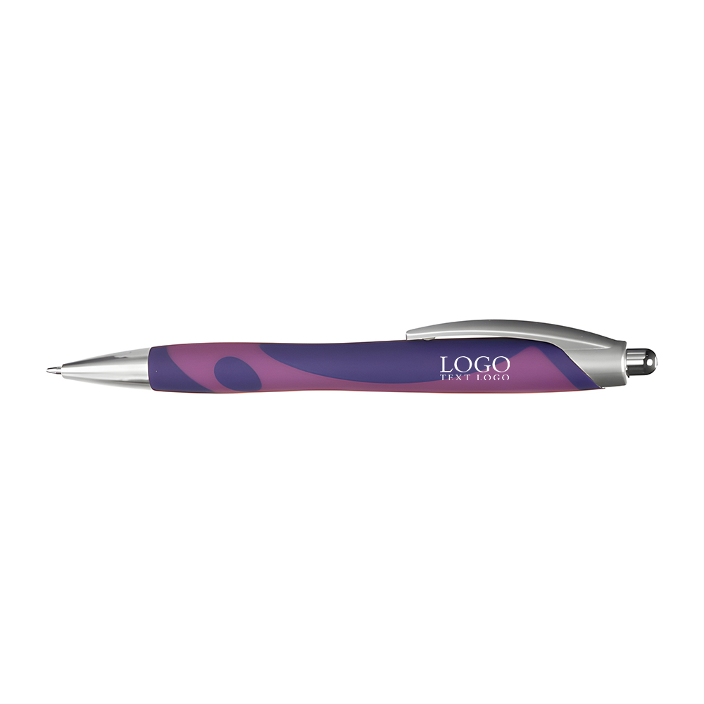 Pens with Groovy Design Purple With Logo