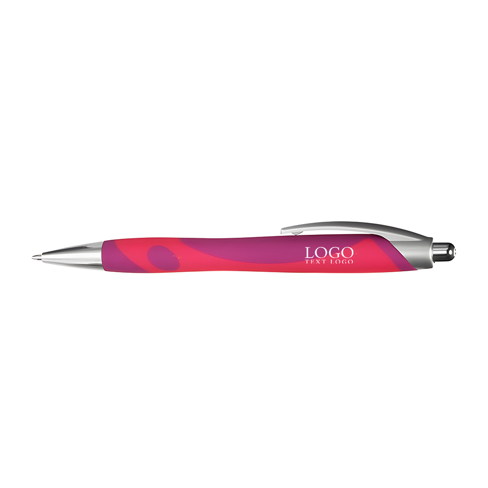 Pens with Groovy Design Red With Logo
