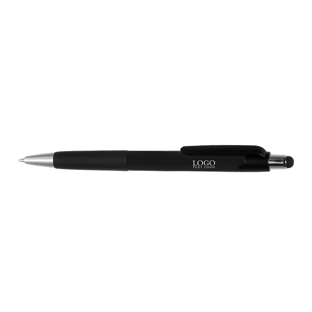 Plastic Pen with Touch Screen Stylus Black With Logo