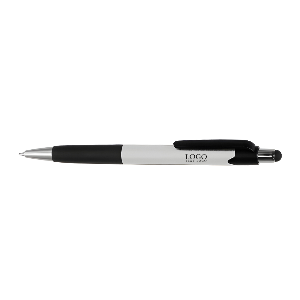 Plastic Pen with Touch Screen Stylus White With Logo
