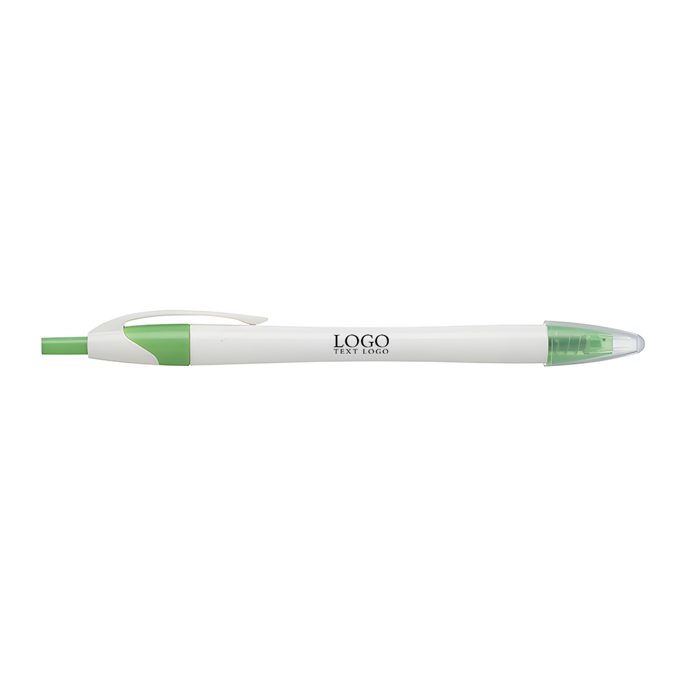 Plastic Retractable Dry Gel Highlighter Pens Neon Green With Logo