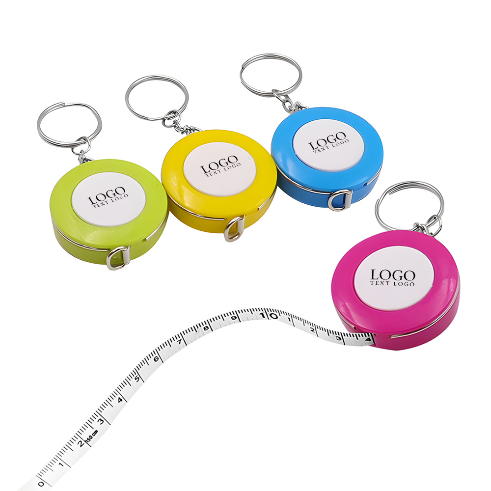 Retractable Plastic Round Tape Measure Keychain Free Shipping