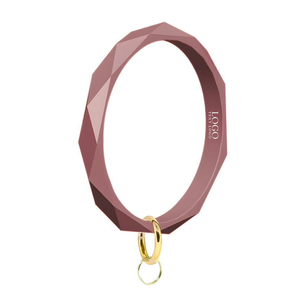 Silicone Bracelet Wristlet Keychain Pink with Logo