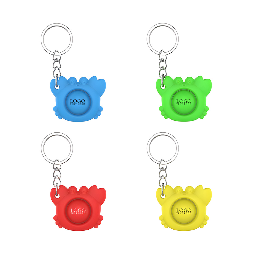 Silicone Crab Fidget Dimple Keychain Multi Color