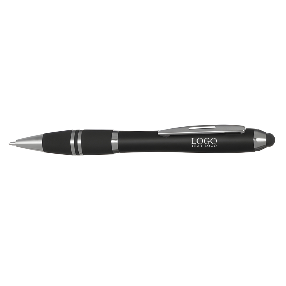 Stylus Grip Ballpoint Pens Black With Logo