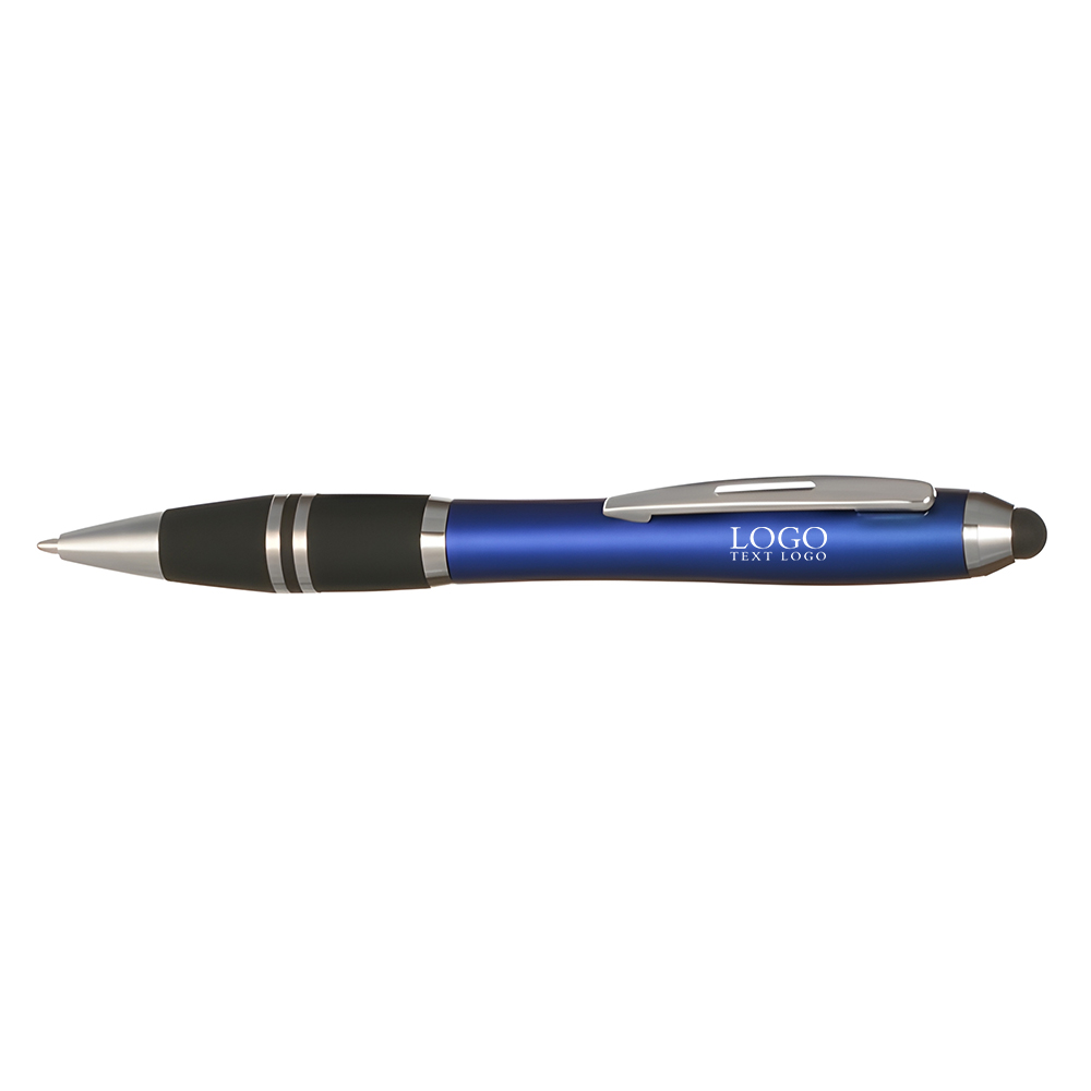 Stylus Grip Ballpoint Pens Blue With Logo