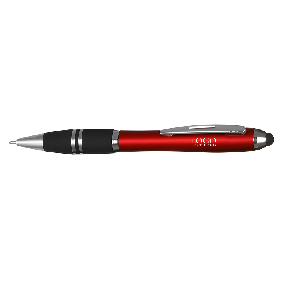 Stylus Grip Ballpoint Pens Red With Logo