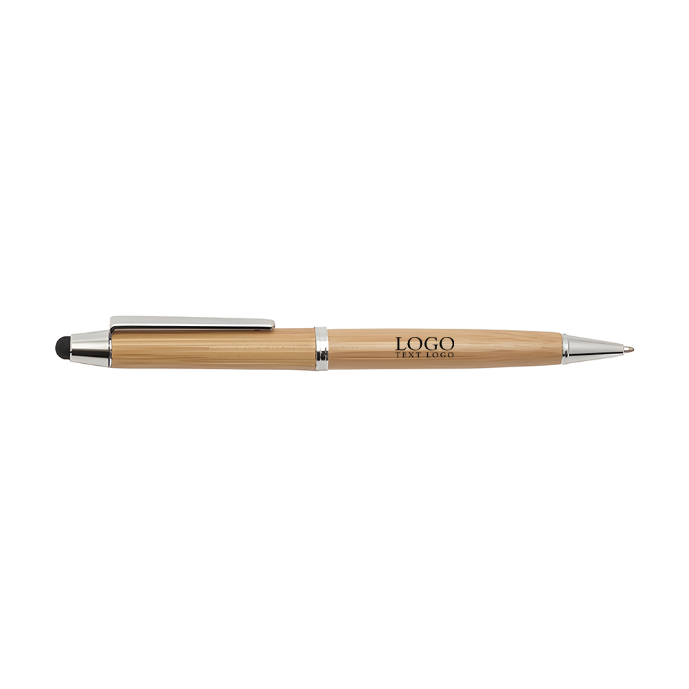 Twist Action Bamboo Stylus Pen With Logo