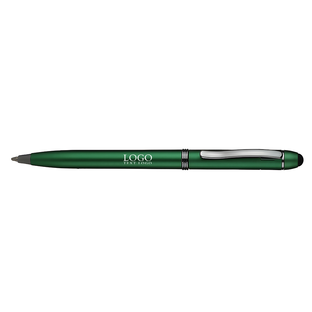Twist Action Plastic Stylus Pens Green With Logo