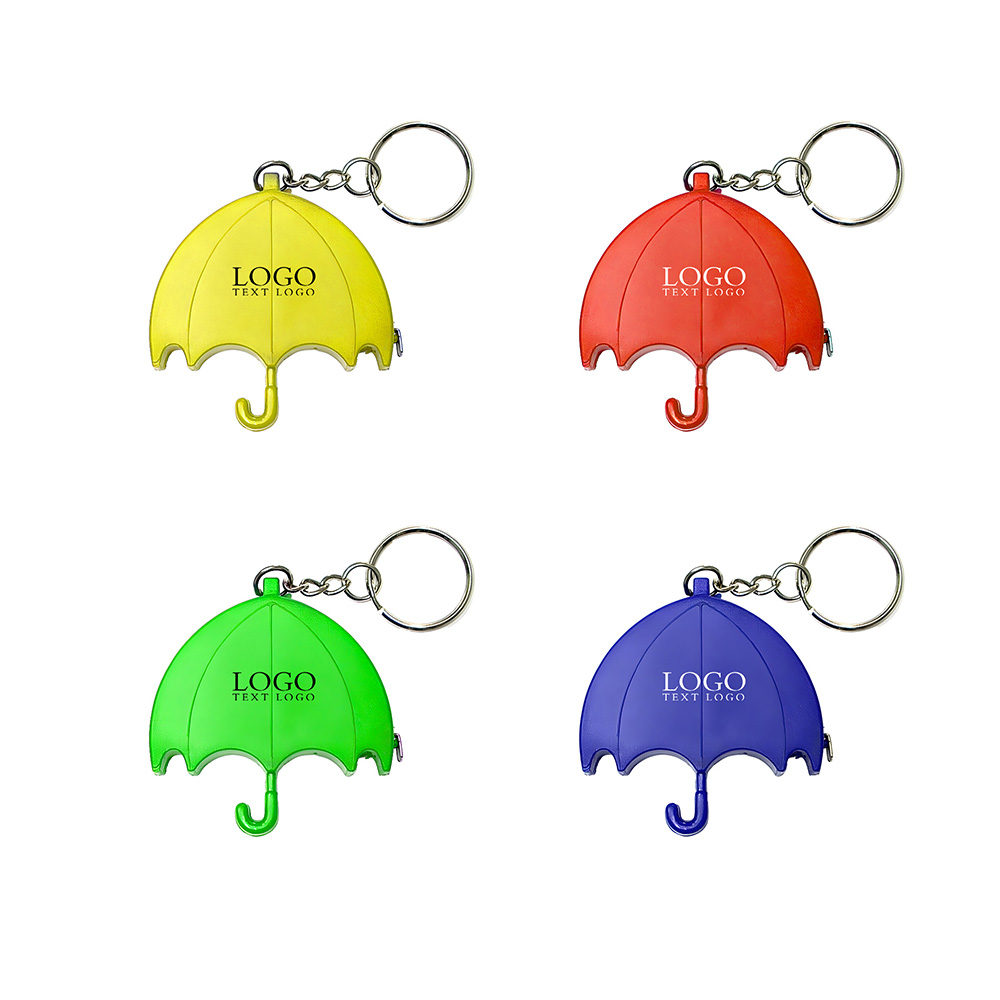 Umbrella Shape Tape Measure Keychain Multi Color