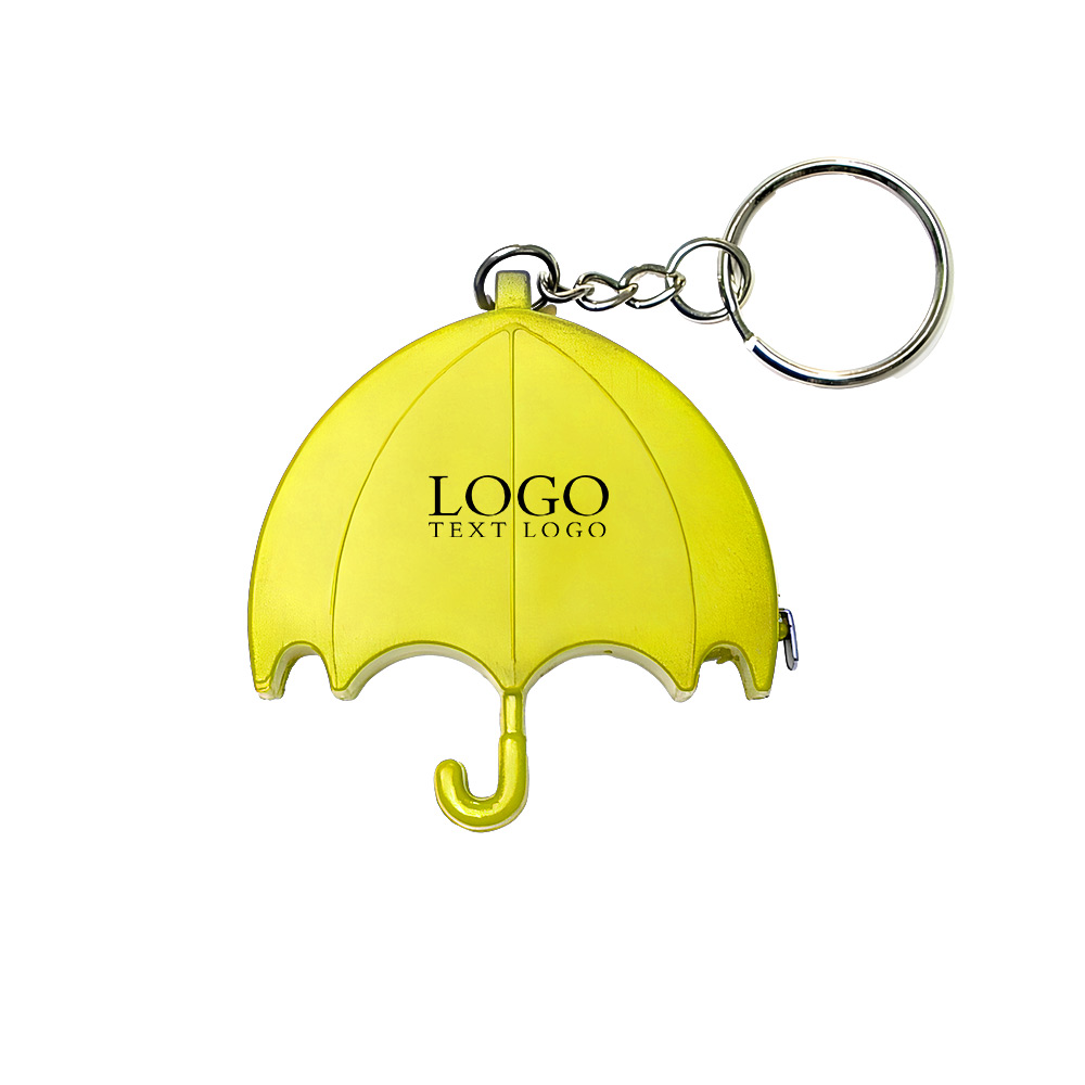 Umbrella Shape Tape Measure Keychain Yellow with Logo