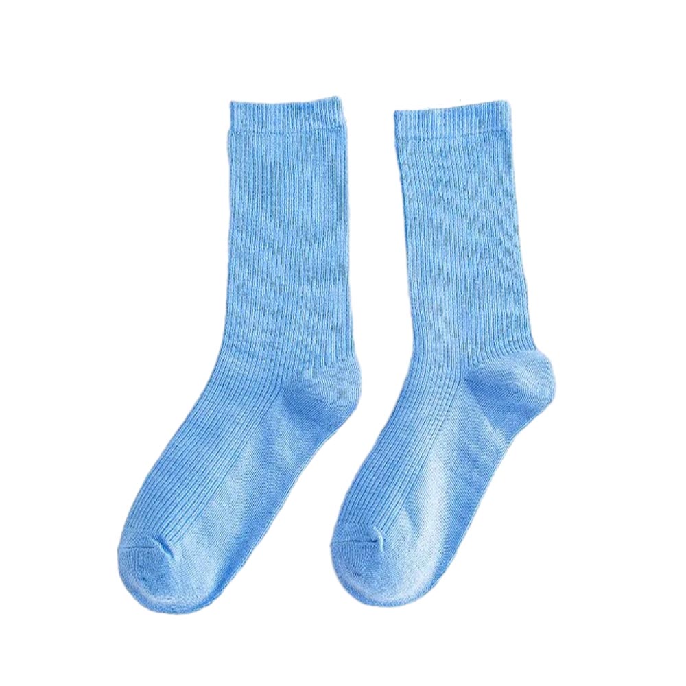Vertical Cotton Basketball Socks Blue