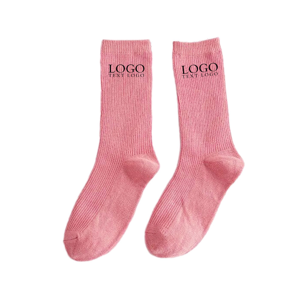 Vertical Cotton Basketball Socks Pink with Logo