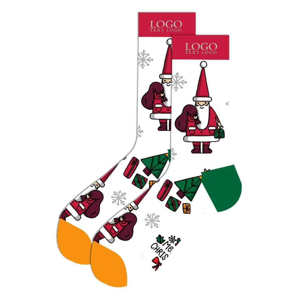 White Christmas Socks with Logo