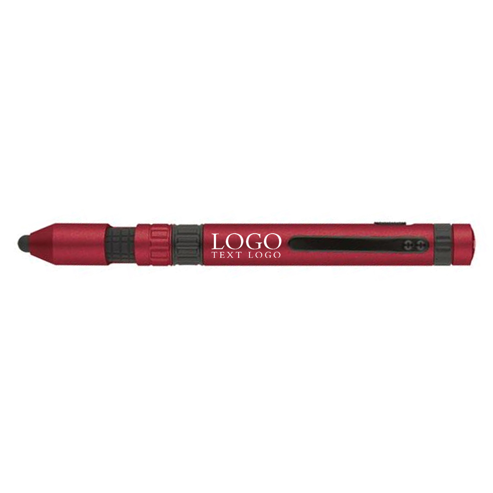 6-In-1 Quest Multi Tool Pen Red With Logo