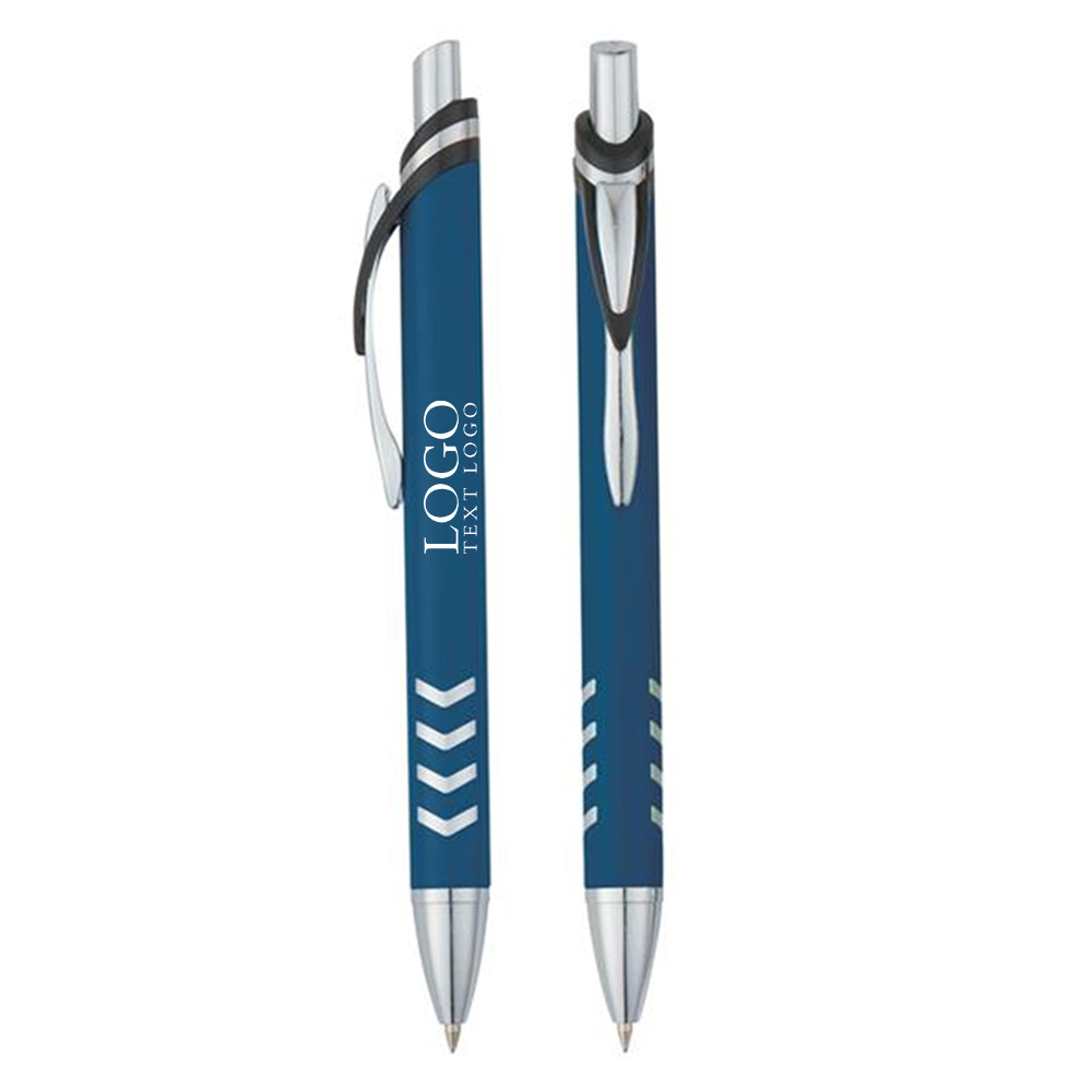Chevro Pen Navy Blue With Silver With Logo