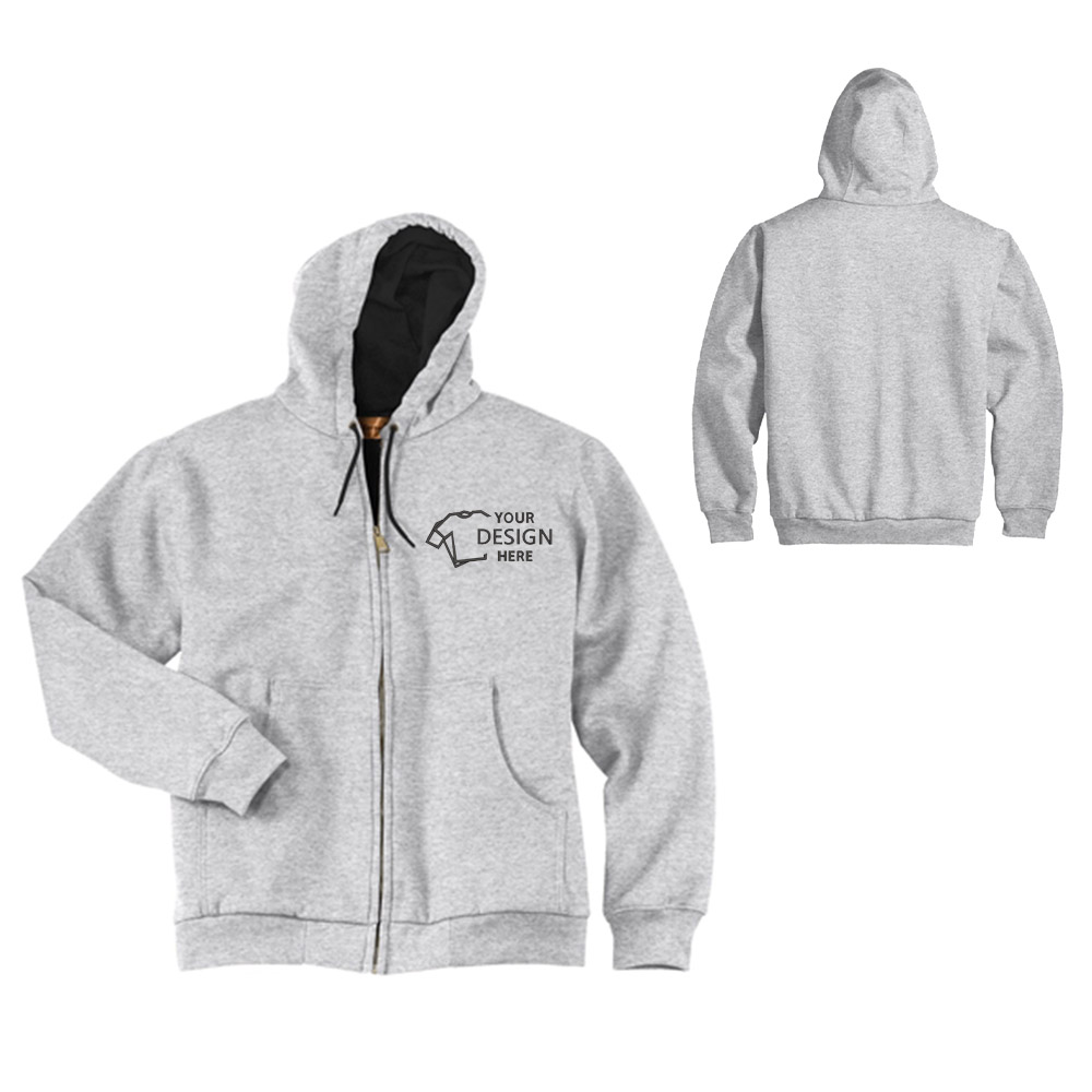 CornerStone Heavyweight Zip -Up Sweatshirt With Thermal Lining Athletic Heather With Logo CornerStone Heavyweight Zip -Up Sweatshirt With Thermal Lining Athletic Heather With Logo