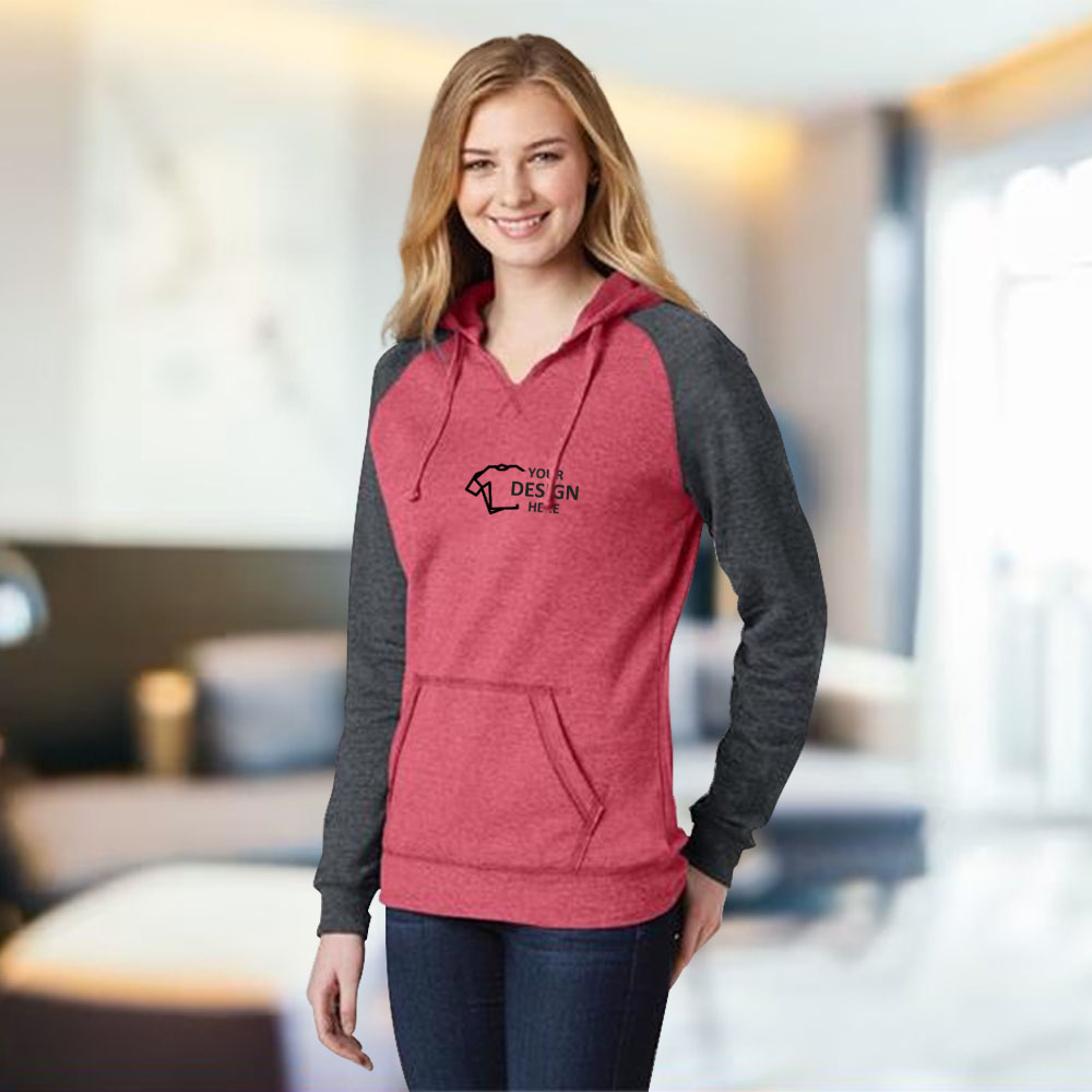 District Lady Lightweight Fleece Raglan Hoodie Near Me