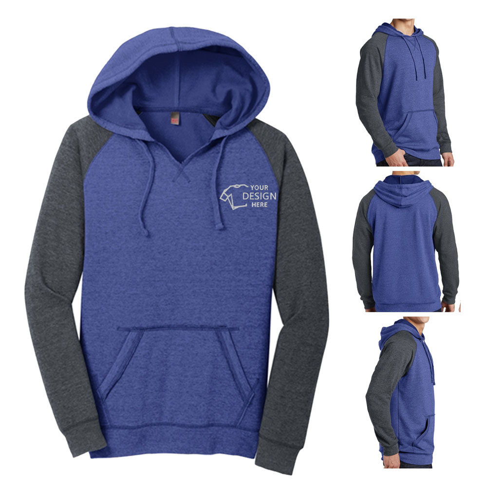 District Men's Lightweight Fleece Raglan Hoodie Details