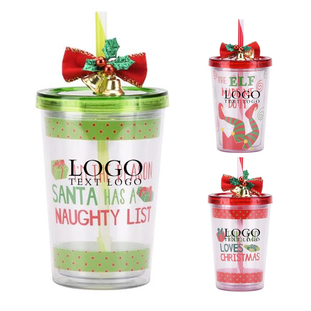Promo 10oz Christmas Double Layer Plastic Cup Group