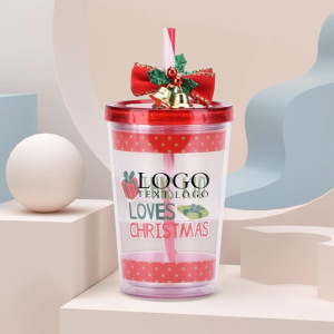 Promo 10oz Christmas Double Layer Plastic Cup