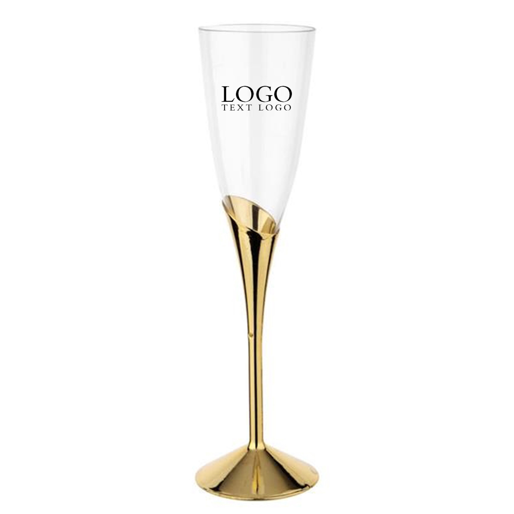 Promo Premium Metallic Disposable Champagne Flutes Gold With Logo