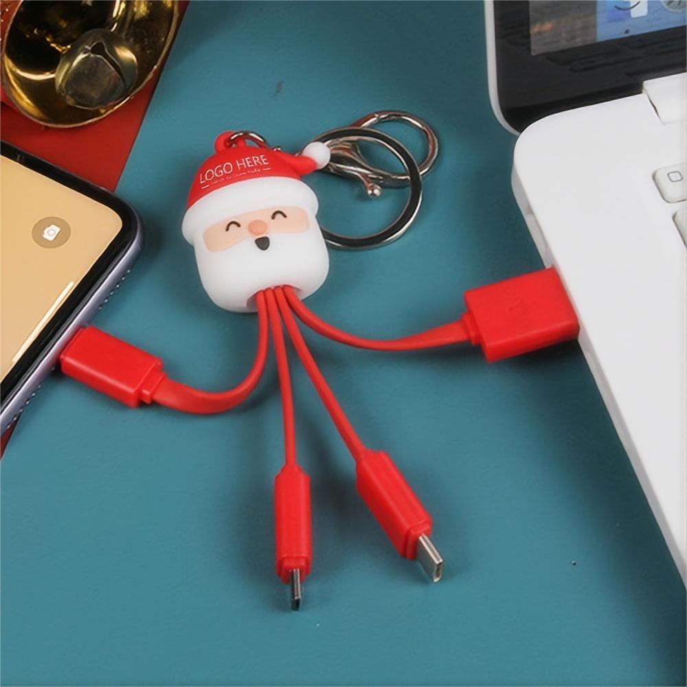 Personalized 4 In 1 Charging Cable With Keychain