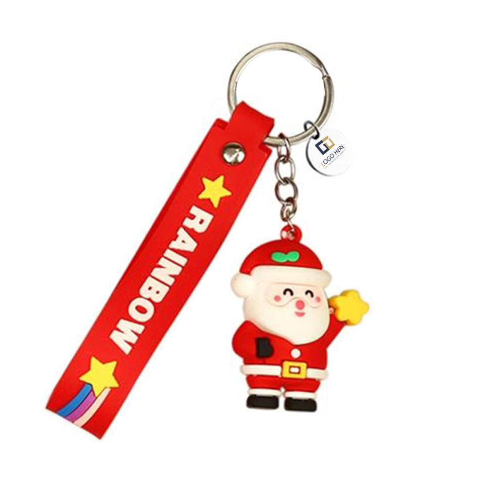 Ornamental Holiday Keyring Wristlet Lanyard Keychain Red Logo