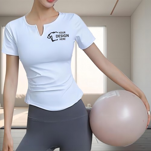Tight Yoga Suit Running Sports Top Fitness Short Sleeves