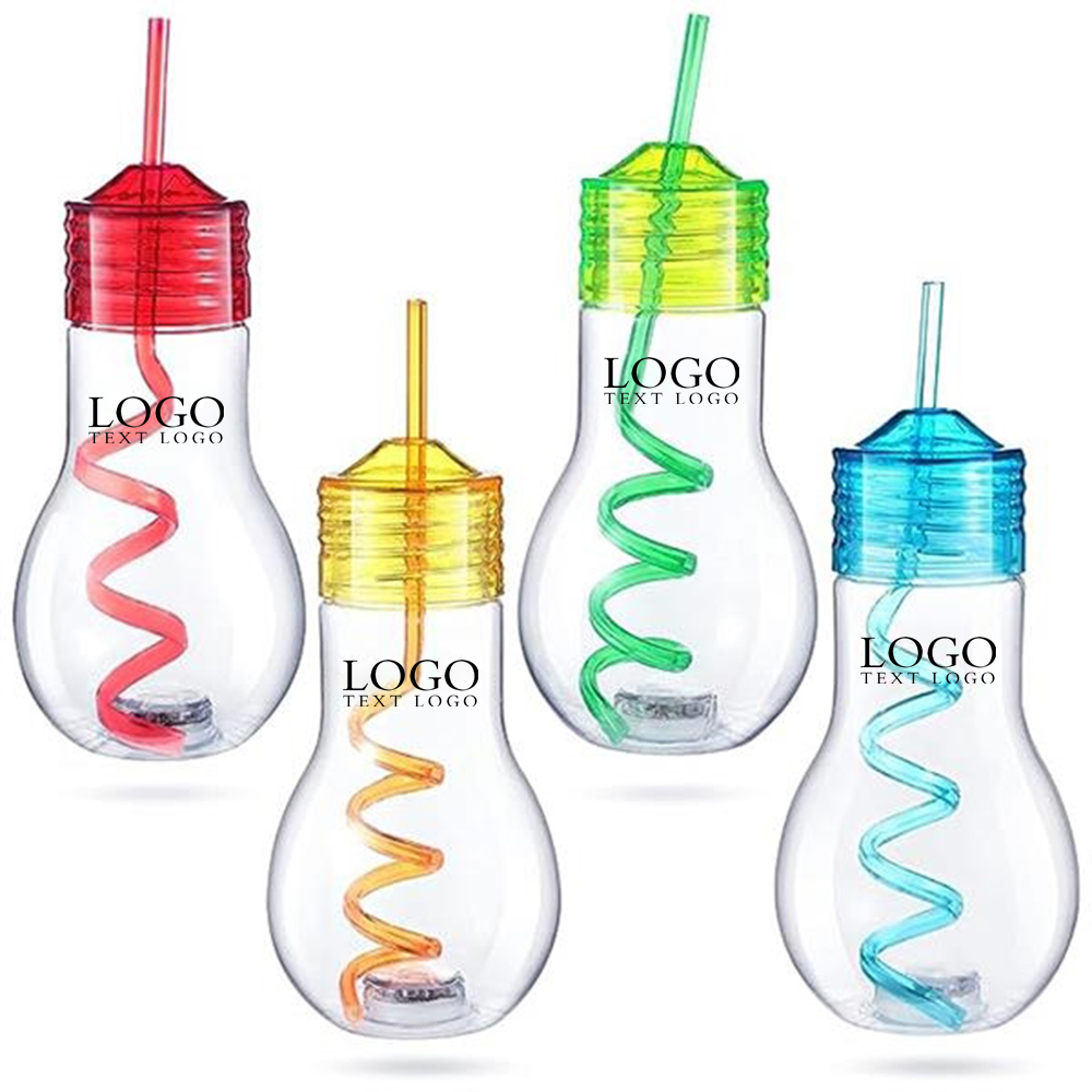 Clear Led Light Bulb Cup With Straw Group