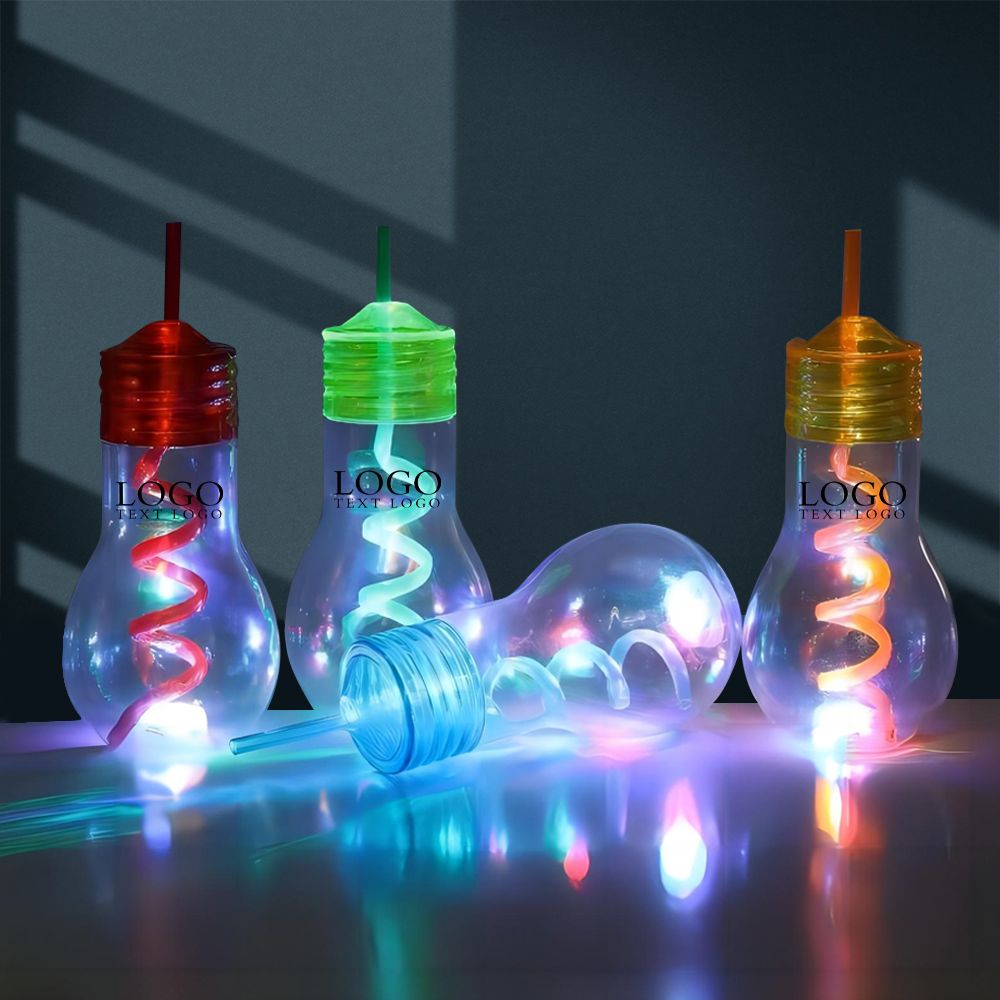 Clear Led Light Bulb Cup With Straw L