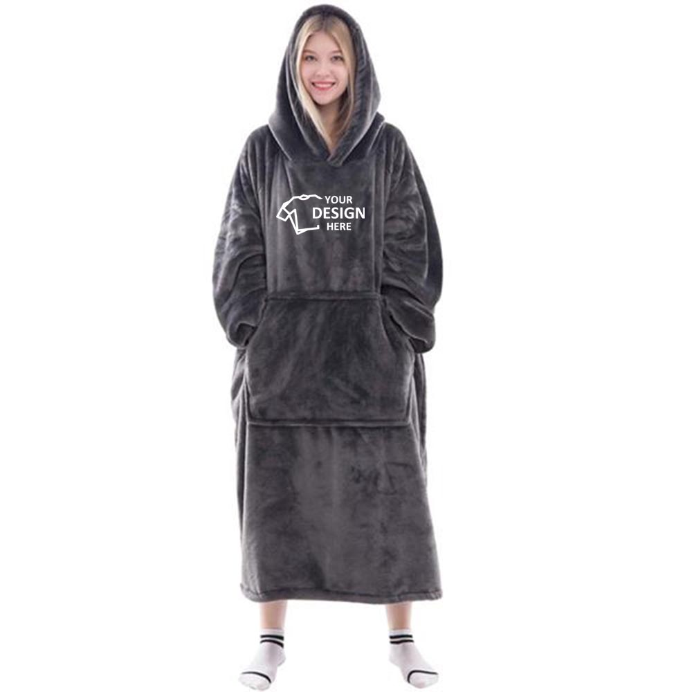 Flannel Wearable Blankets with Sleeves Logo Flannel Wearable Blankets with Sleeves Logo