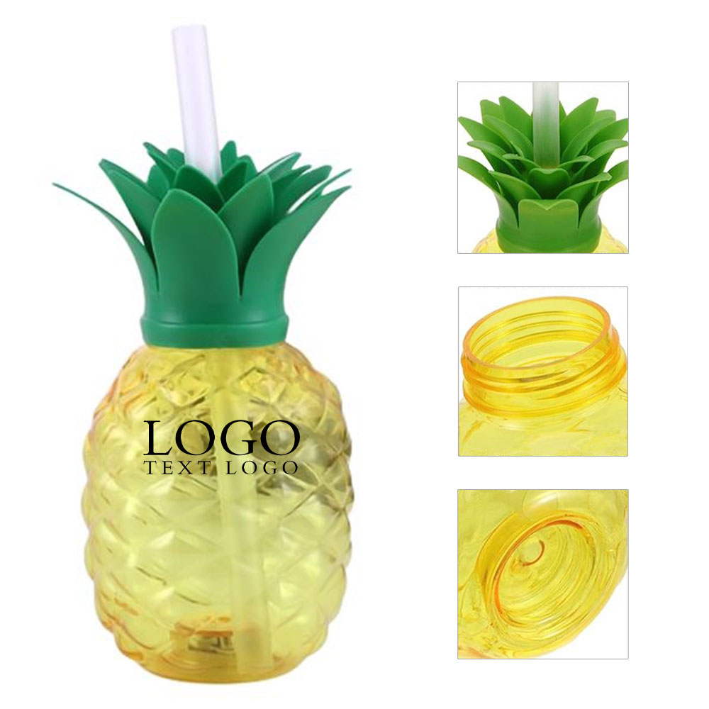 Pineapple Cup With Lid And Straw Group
