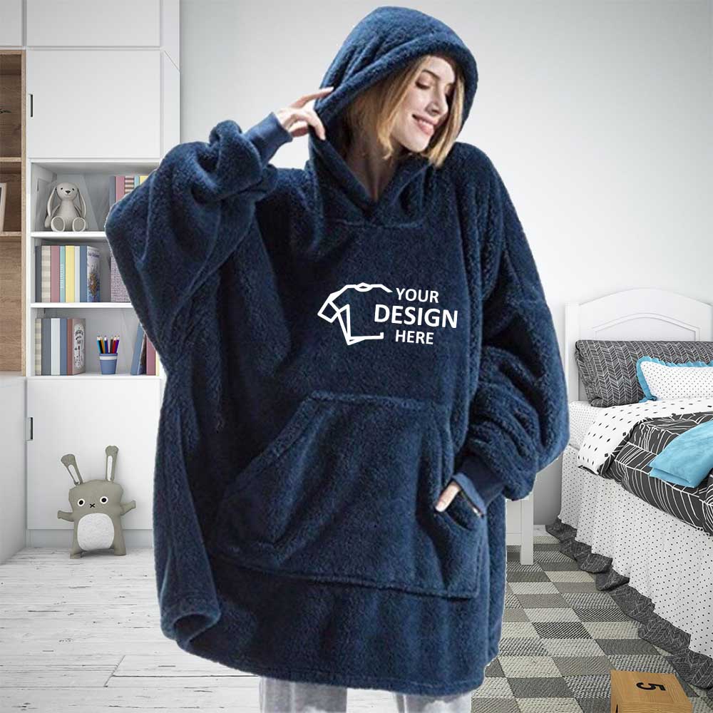 Personalized Thicken Oversize Wearable Blanket Hoodie 
