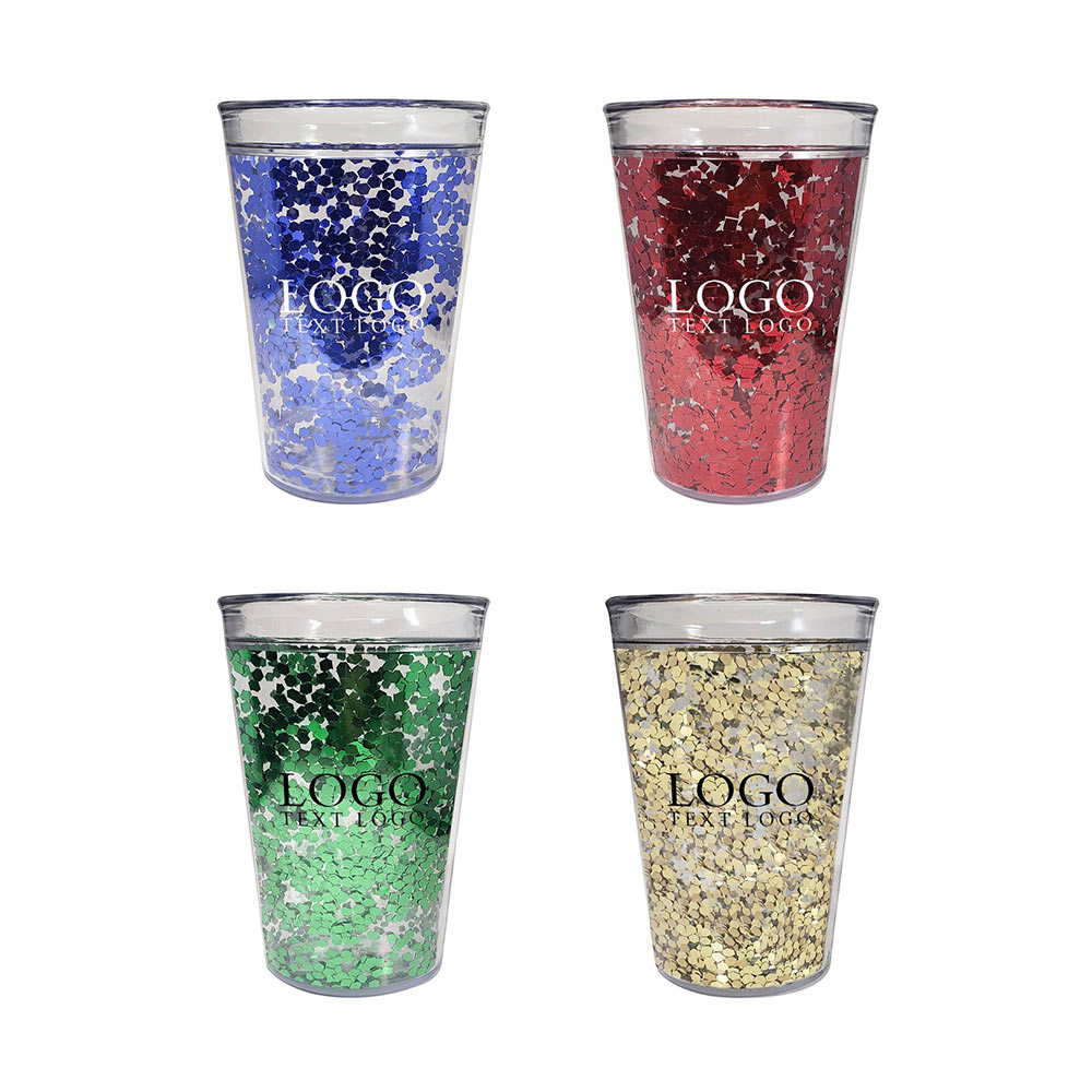 15 Oz  Shimmer Acrylic Glitter Tumbler Multi Color