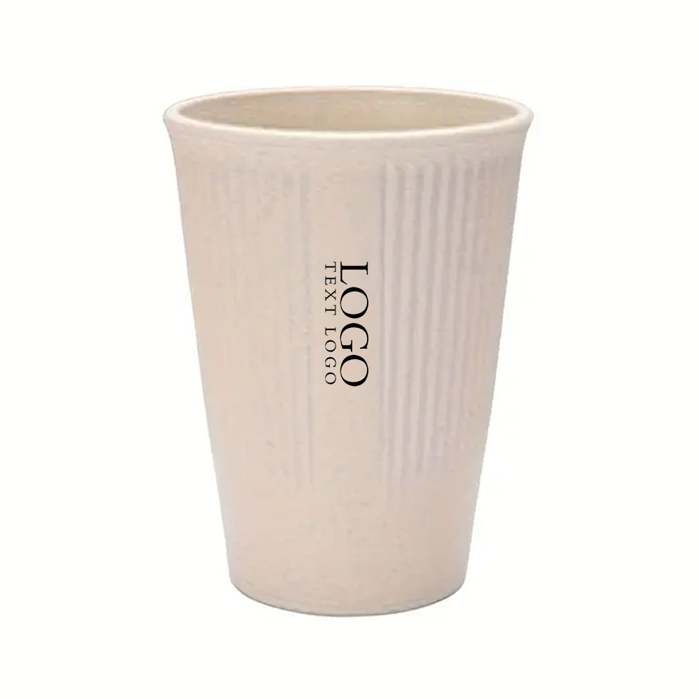 Beige Promo 12oz Wheat Straw Cups Reusable Drinking Glasses With Logo