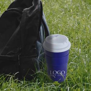 Promo Bistro 14 oz Coffee Cup with Silicone Sleeve + Straw