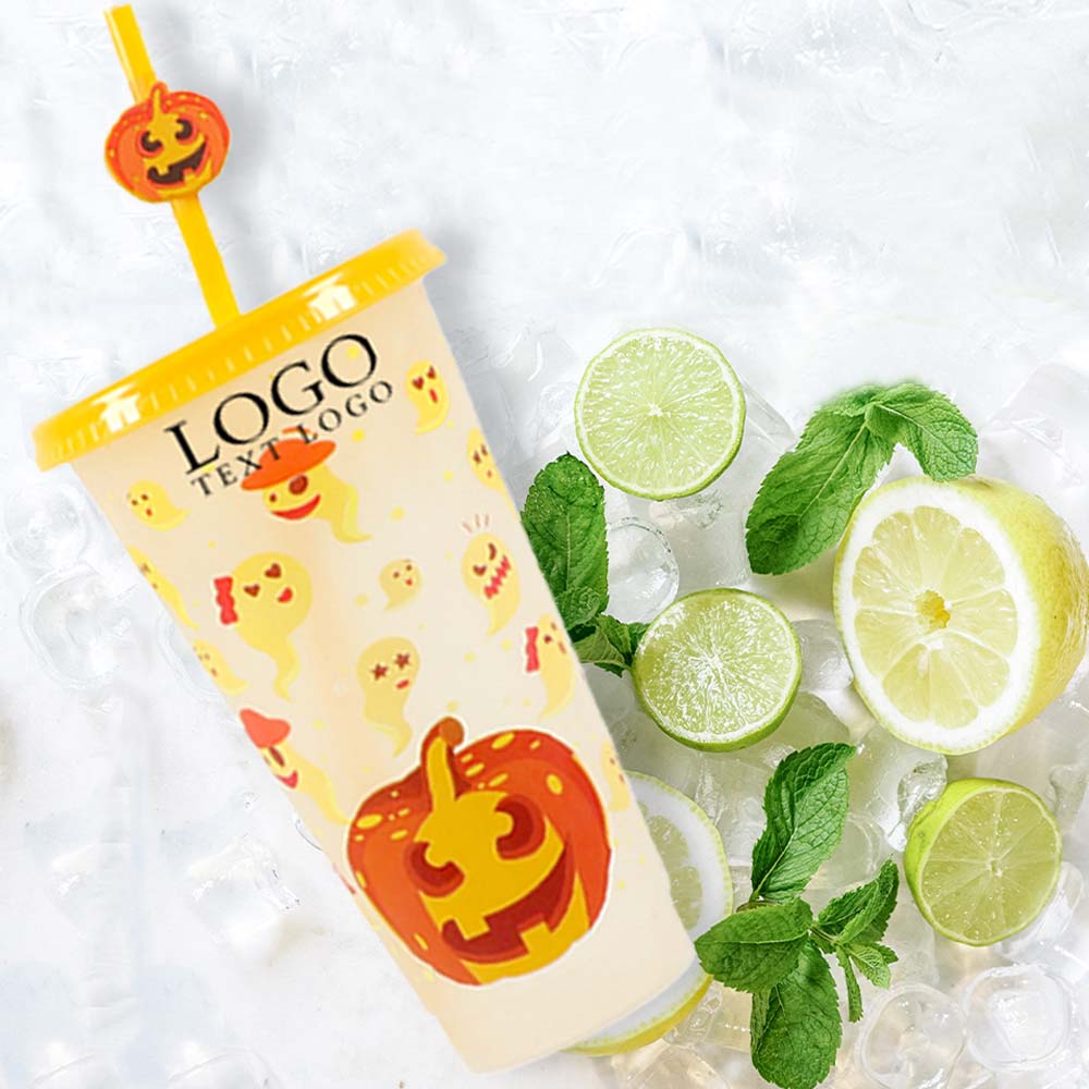 Best Promo Halloween Plastic Cup with Straw