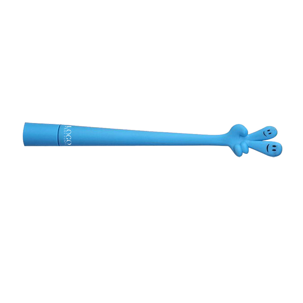 Blue Promo Smile Face Cute Gesture Ballpoint Pen With Logo