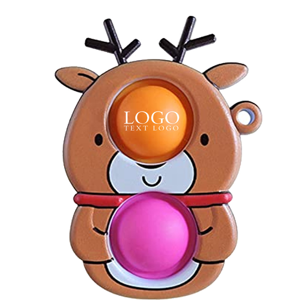 Christmas Fidget Toy Keychain Reindeer with Logo