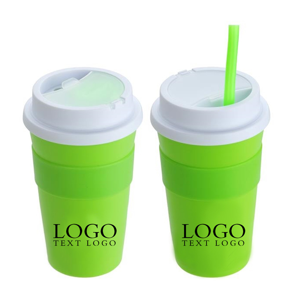 Green Promo Bistro 14 oz Coffee Cup with Silicone Sleeve