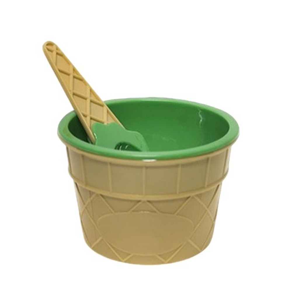 Green Promo Ice Cream Bowl and Spoon Set