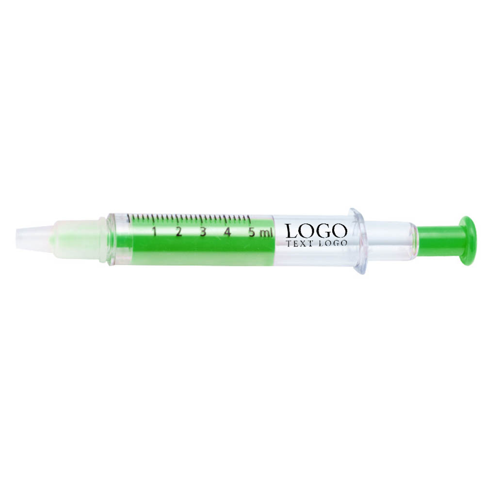 Green Promo Multi Colors Syringe Highlighter Pens With Logo