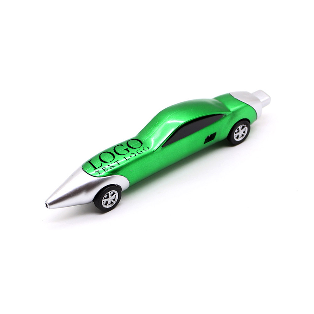 Green Promo Racing Car Shaped Ballpoint Pen With Logo