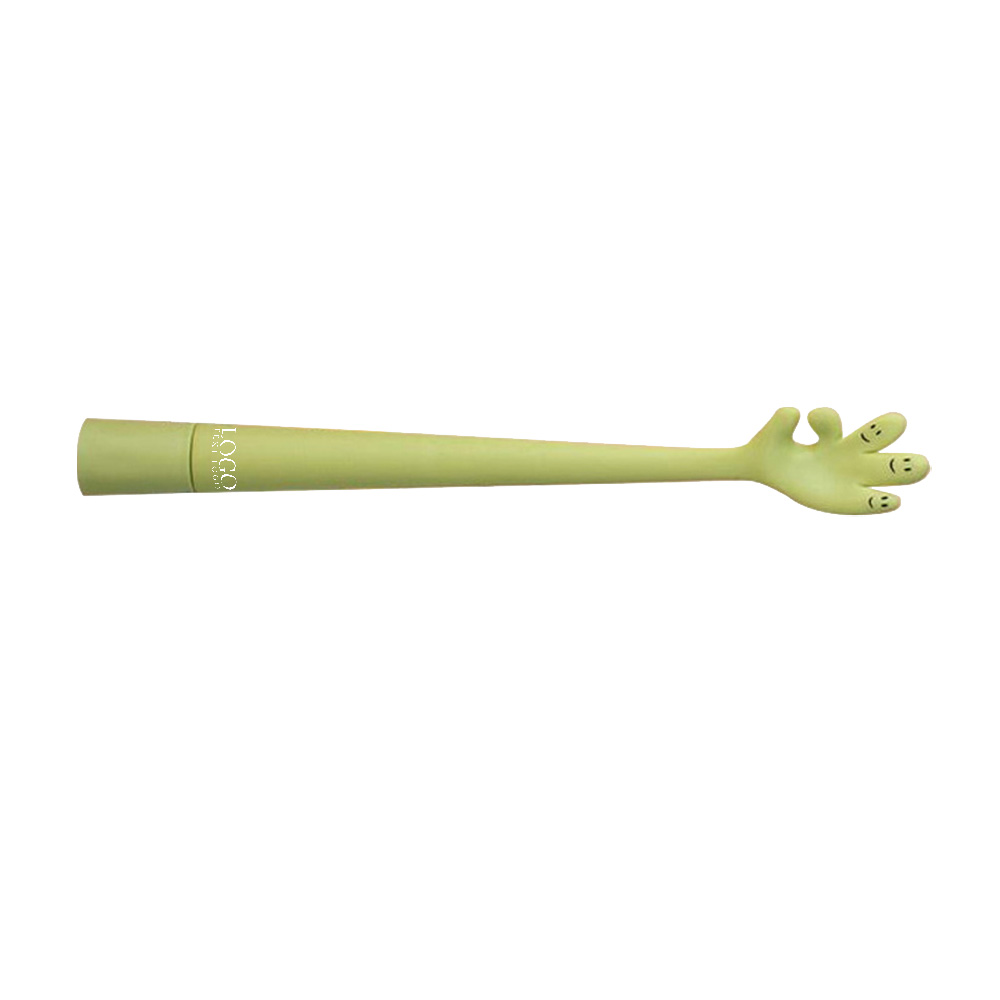 Green Promo Smile Face Cute Gesture Ballpoint Pen With Logo