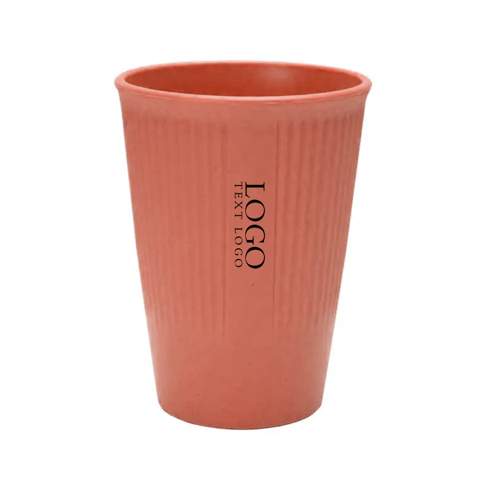 Orange Promo 12oz Wheat Straw Cups Reusable Drinking Glasses With Logo
