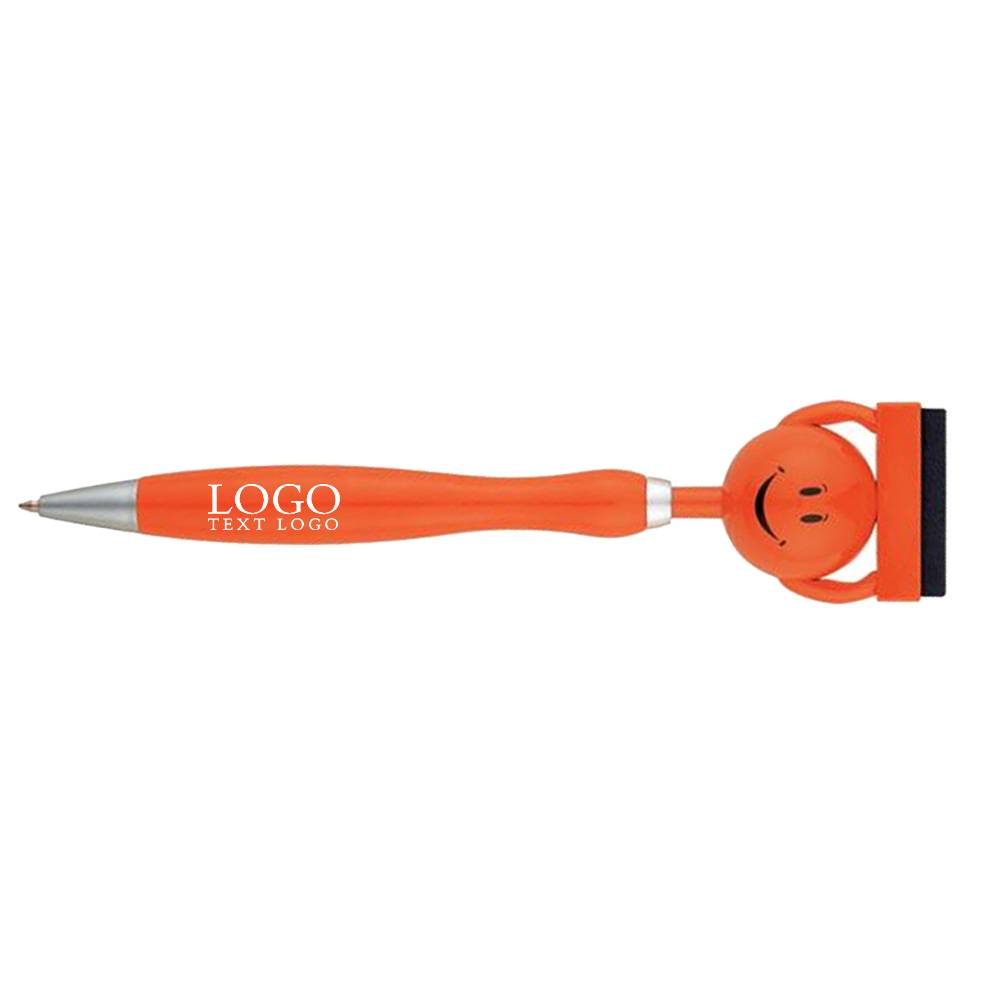 Plastic Screen Buddy Cleaner Pen Orange with Logo