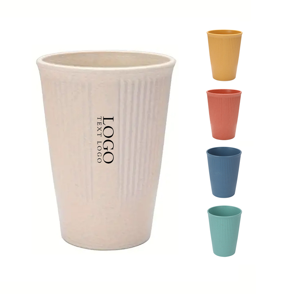 Promo 12oz Wheat Straw Cups Reusable Drinking Glasses Group