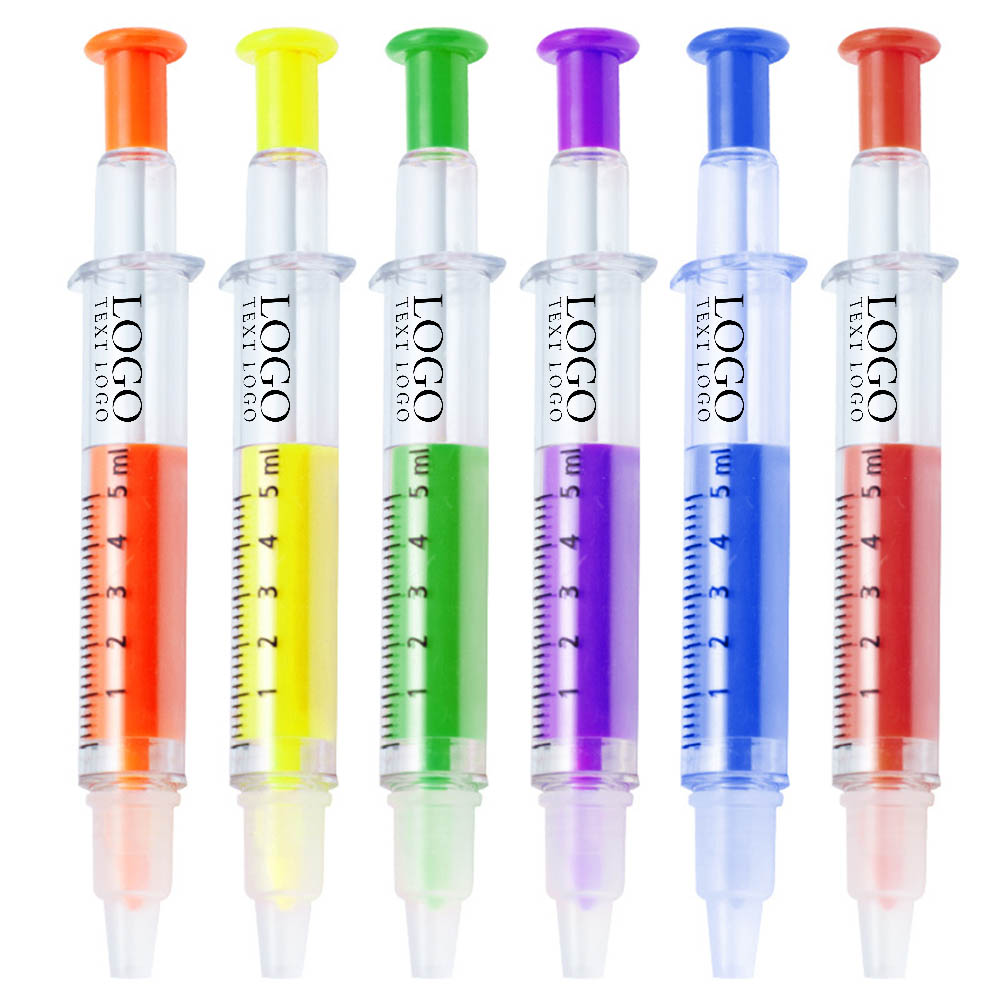 Promo Multi Colors Syringe Highlighter Pens Group